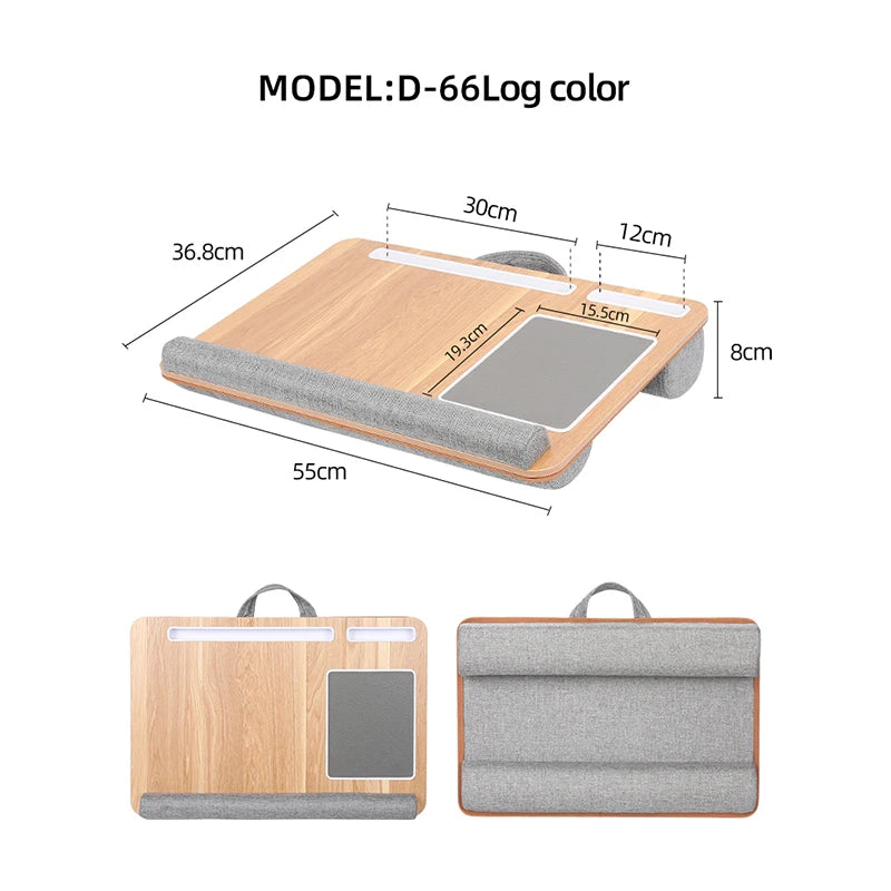 Portable Laptop Lap Desk with Built-In Mouse Pad