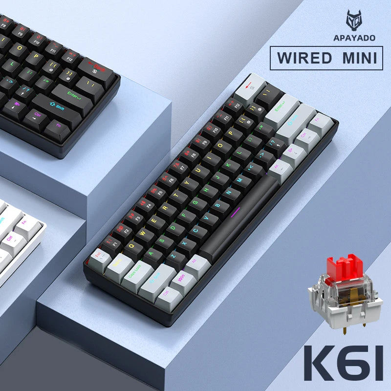 APAYADO K61 60% RGB Mechanical Gaming Keyboard