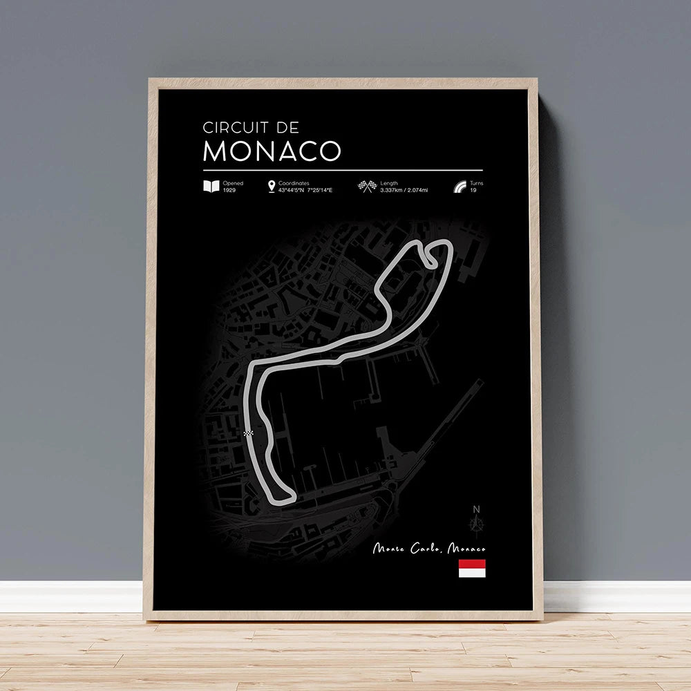Grand Prix Circuit Poster Collection – Silverstone, Monaco & Monza