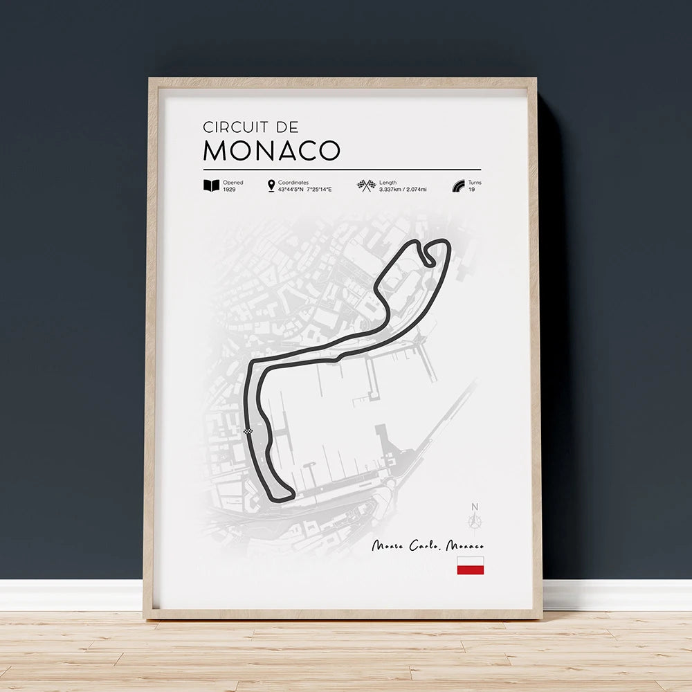 Grand Prix Circuit Poster Collection – Silverstone, Monaco & Monza