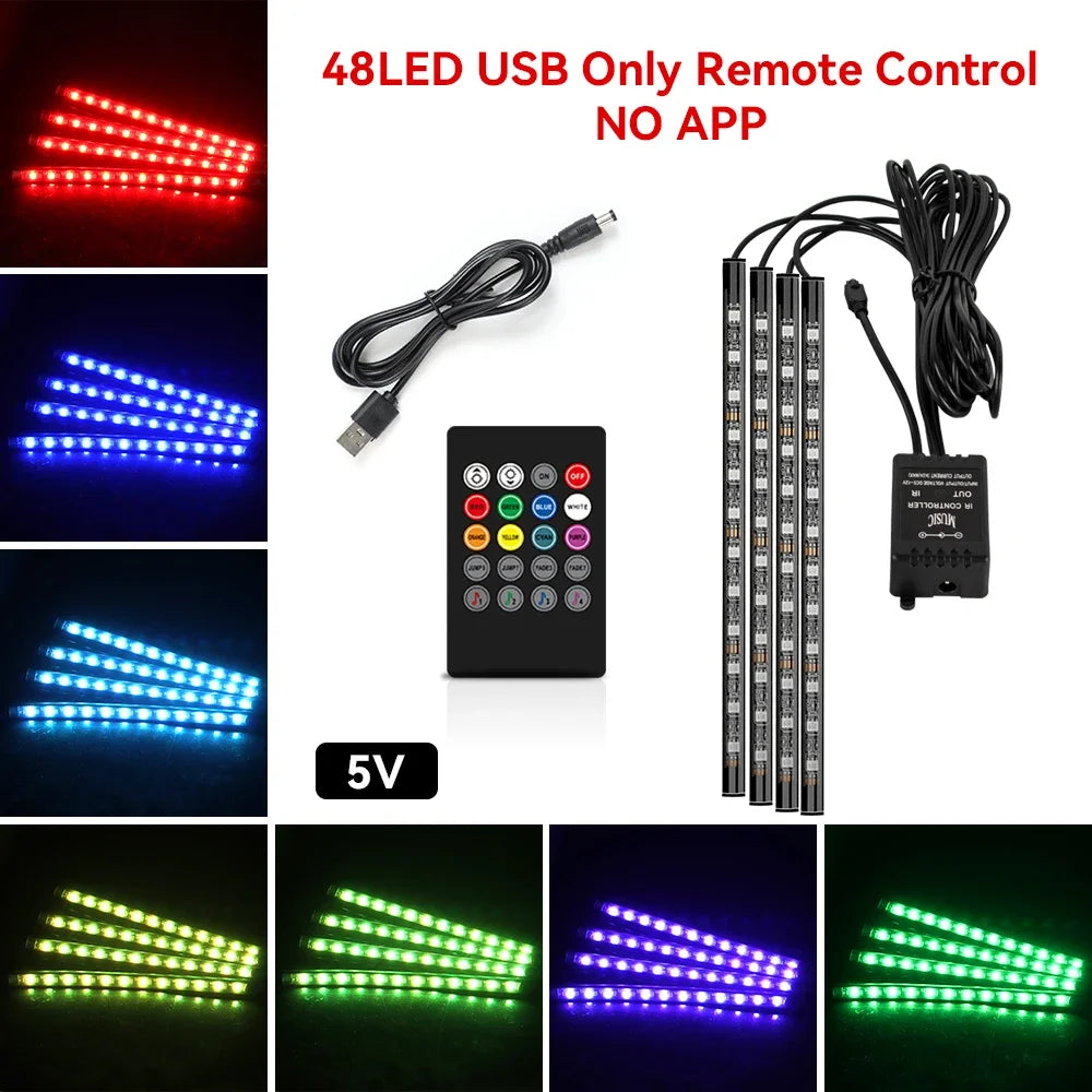 RGB Car Interior Ambient Light Kit