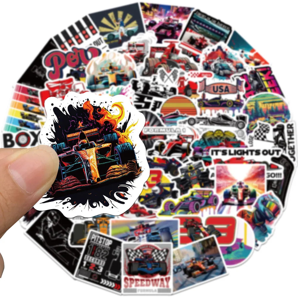 Racing Sticker Pack – 10, 30 or 50 Pieces