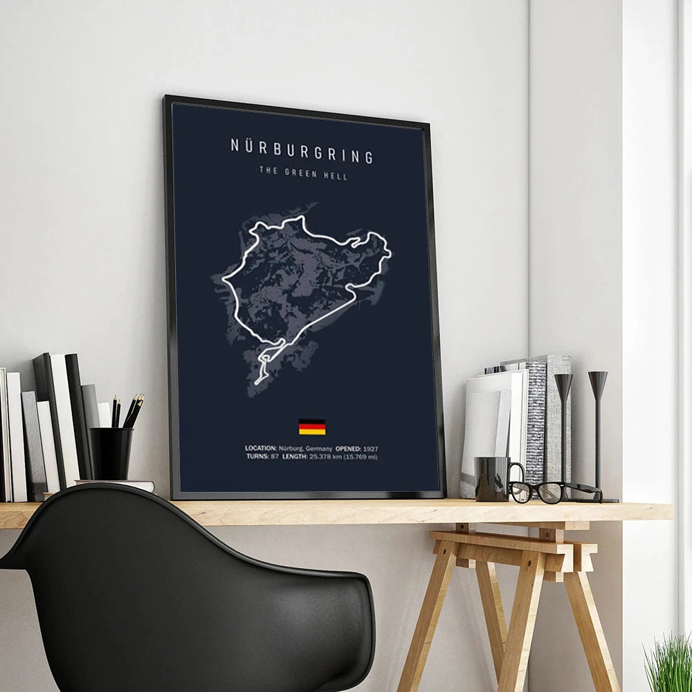 Grand Prix Circuit Map Wall Art Collection
