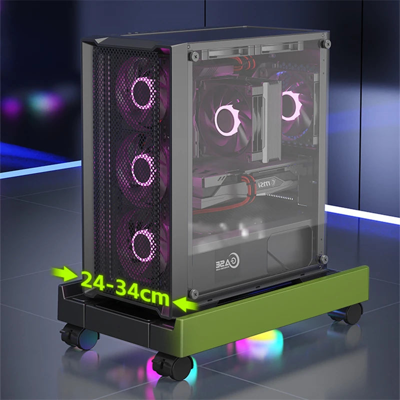BEISHI Adjustable RGB PC Tower Stand with Cooling Fan Option