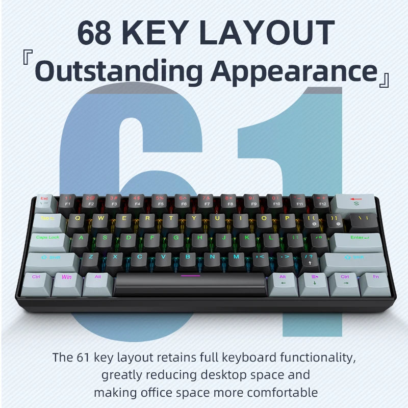 APAYADO K61 60% RGB Mechanical Gaming Keyboard