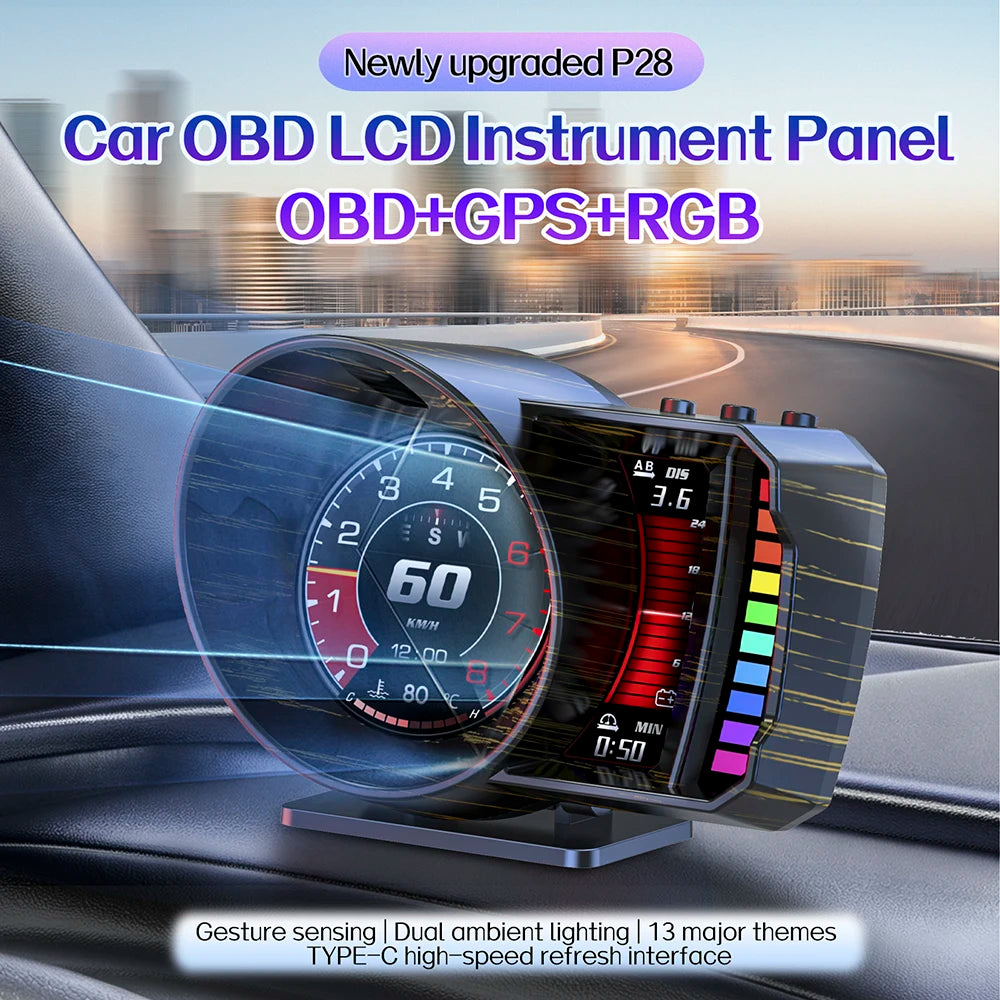 OBD2 + GPS RGB Digital Car HUD Display