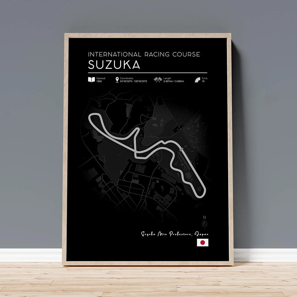 Grand Prix Circuit Poster Collection – Silverstone, Monaco & Monza