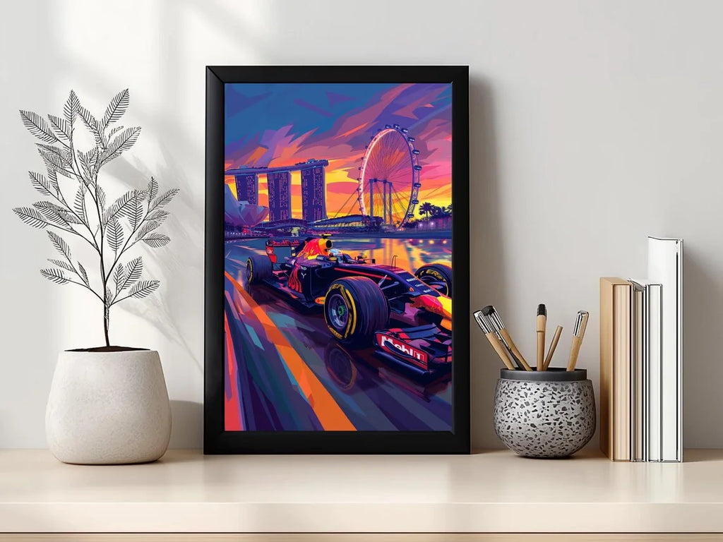 Singapore Night Race Wall Art Print
