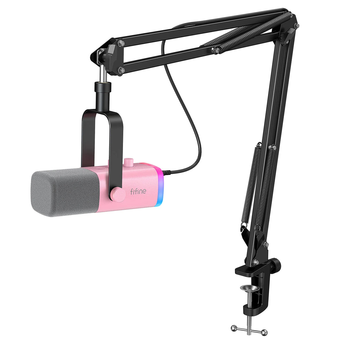FIFINE AM8T RGB USB/XLR Microphone Kit with Boom Arm