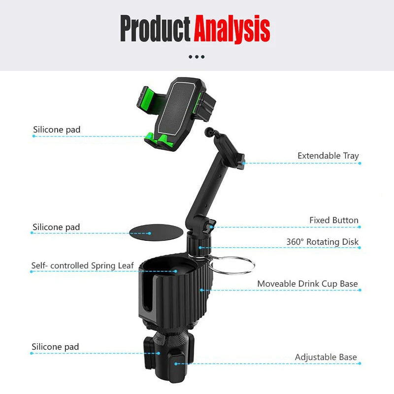 360° Car Cup Holder Phone Mount