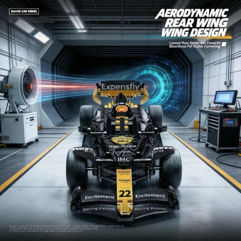 Black & Gold 1:10 Racing Car Building Block Set