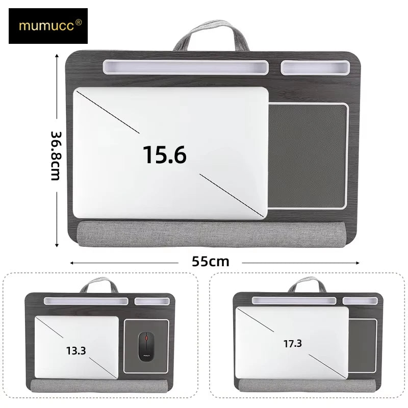 Portable Laptop Lap Desk with Built-In Mouse Pad