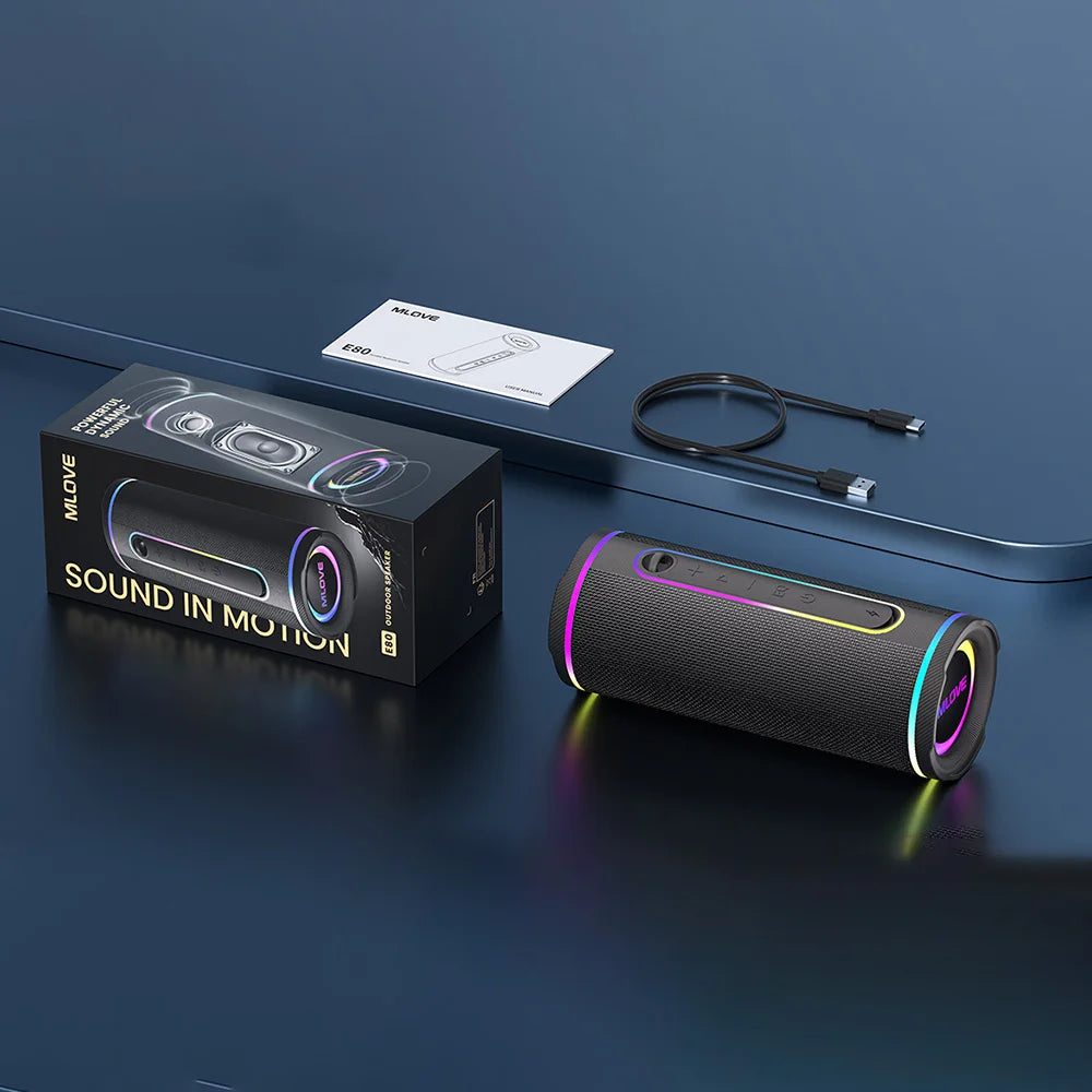 MLOVE E80 RGB Waterproof Bluetooth Speaker