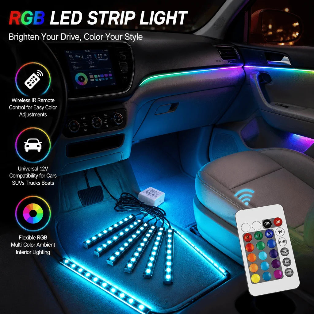 12V RGB Car Interior LED Strip Light