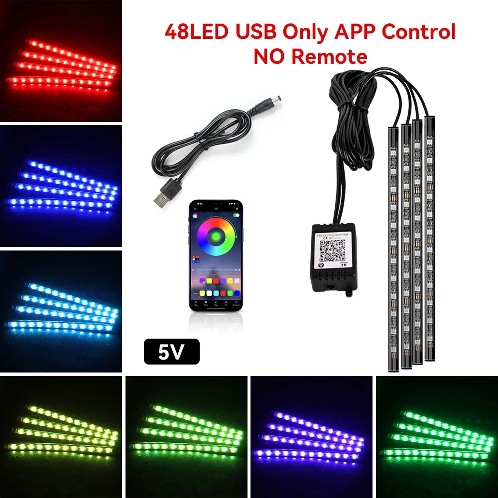 RGB Car Interior Ambient Light Kit