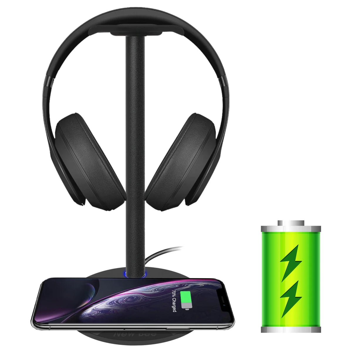RGB Headset Stand with Dual USB Ports