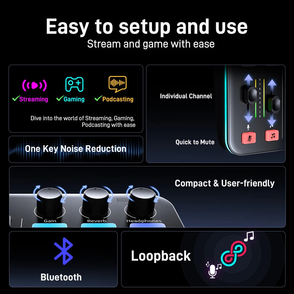MAONO G1 NEO RGB Gaming Audio Mixer