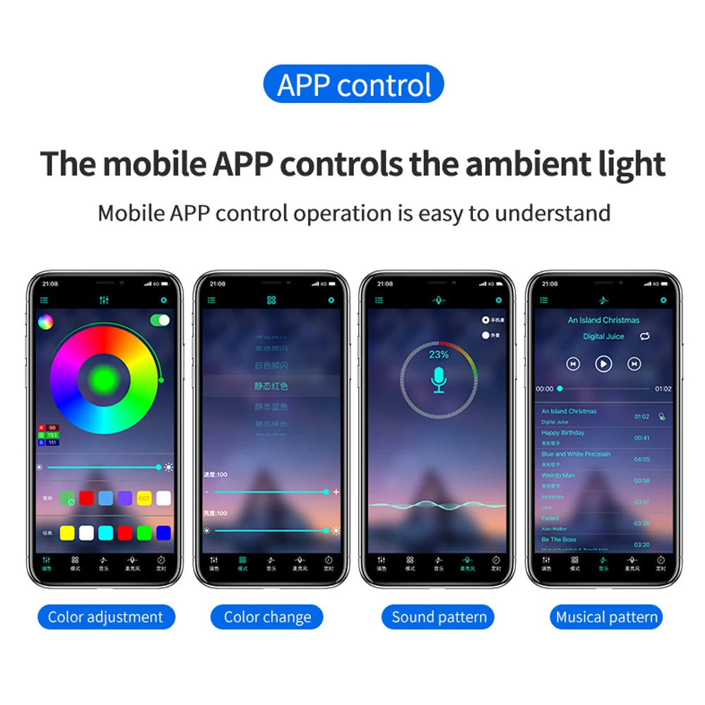 RGB Car Interior Ambient Light Kit