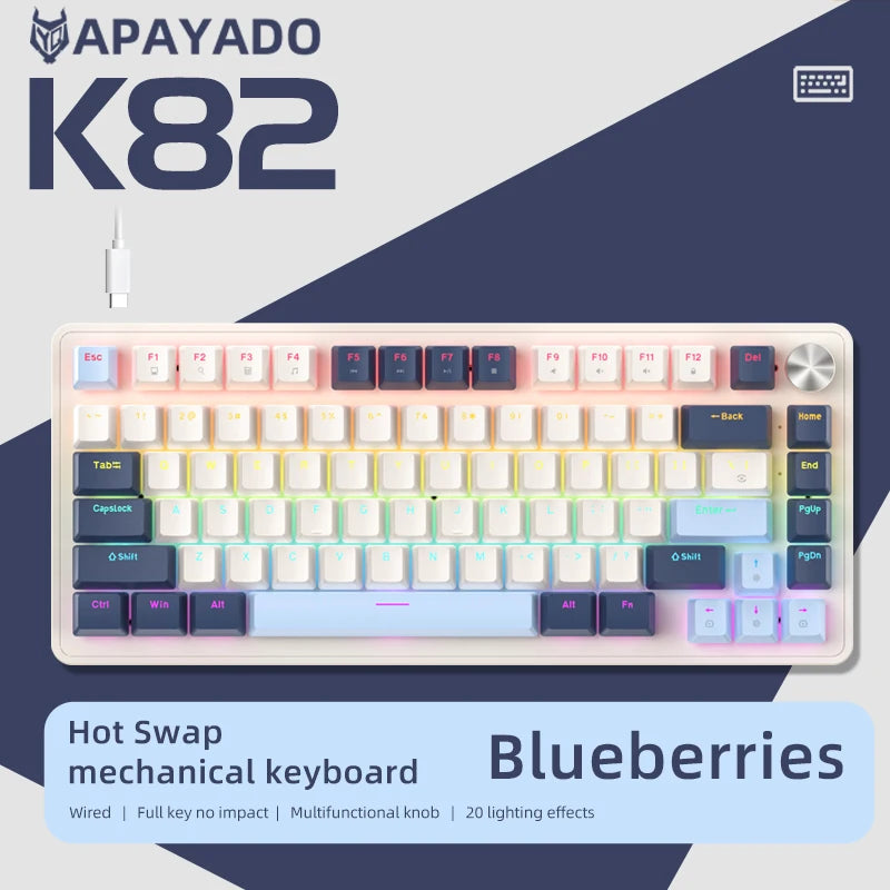 75% Hot-Swap Mechanical Gaming Keyboard with Media Knob