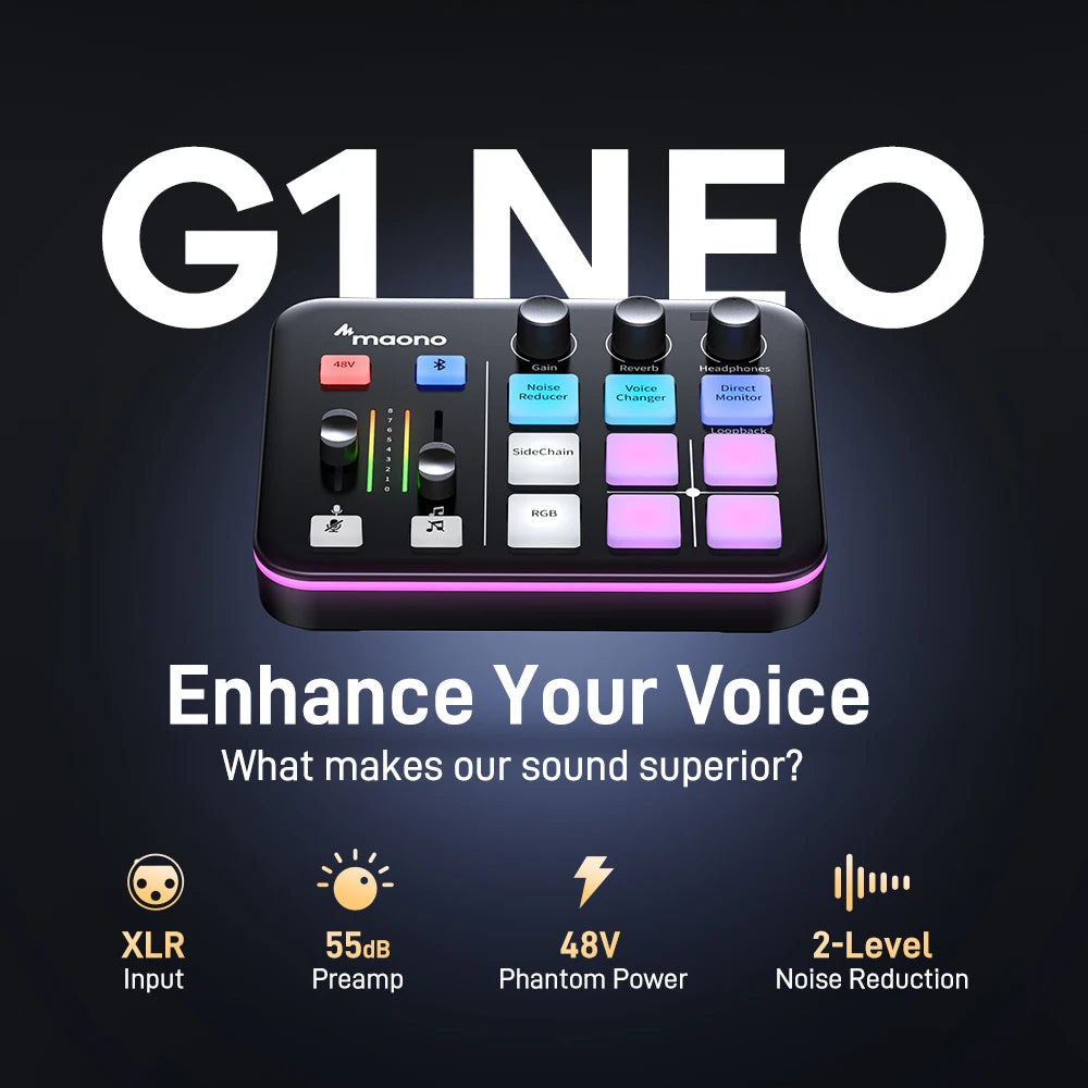 MAONO G1 NEO RGB Gaming Audio Mixer
