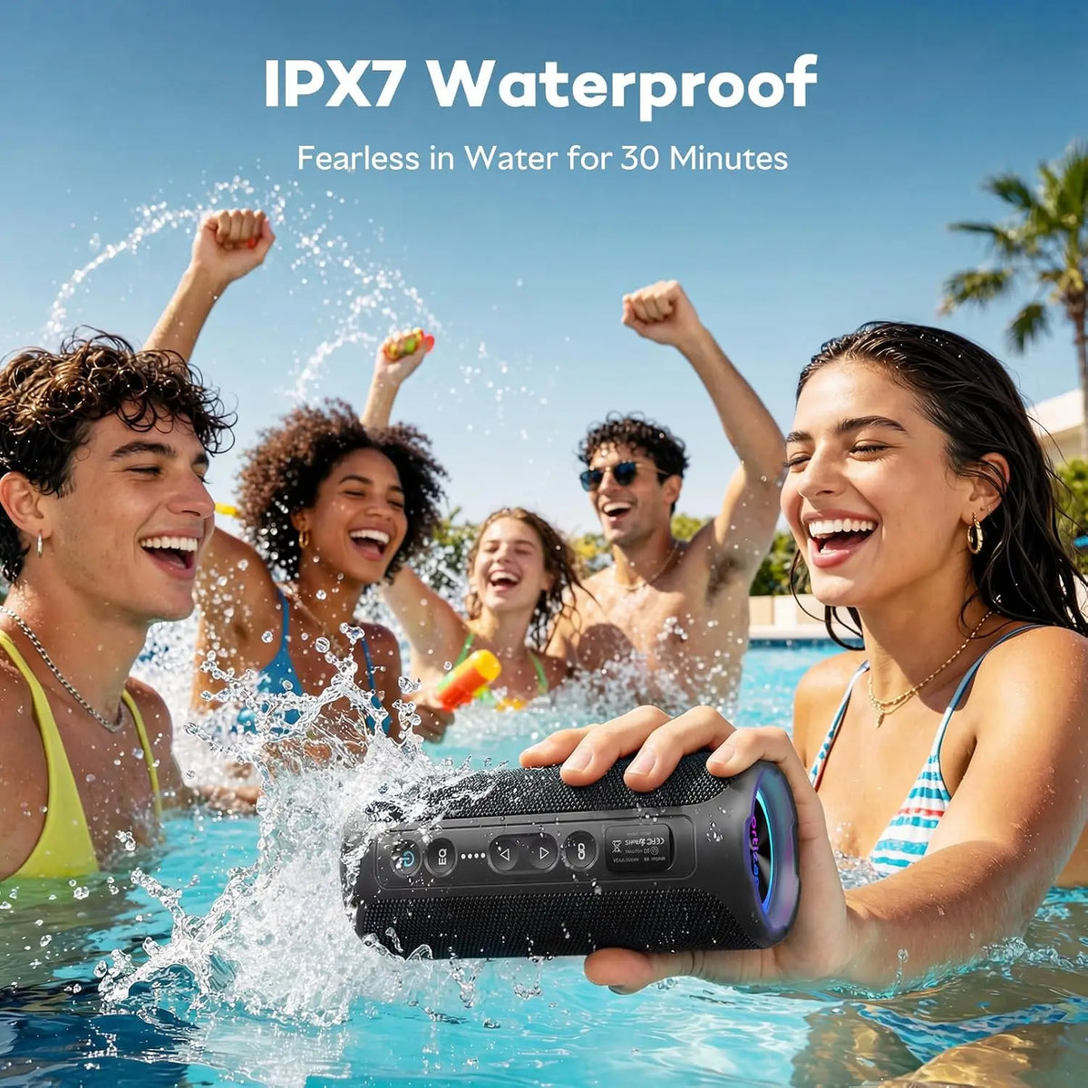 Ortizan 40W RGB Waterproof Bluetooth Speaker