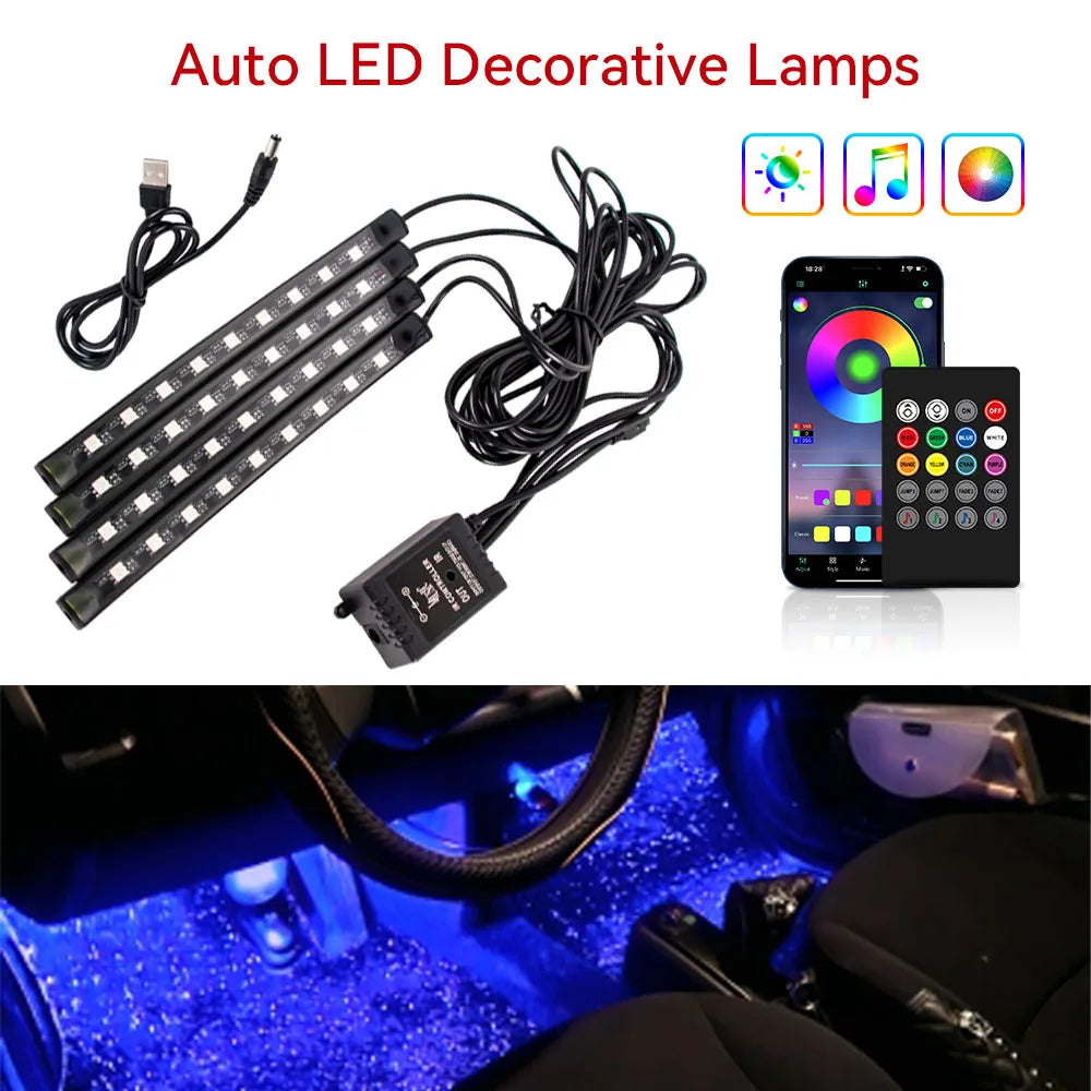 RGB Car Interior Ambient Light Kit