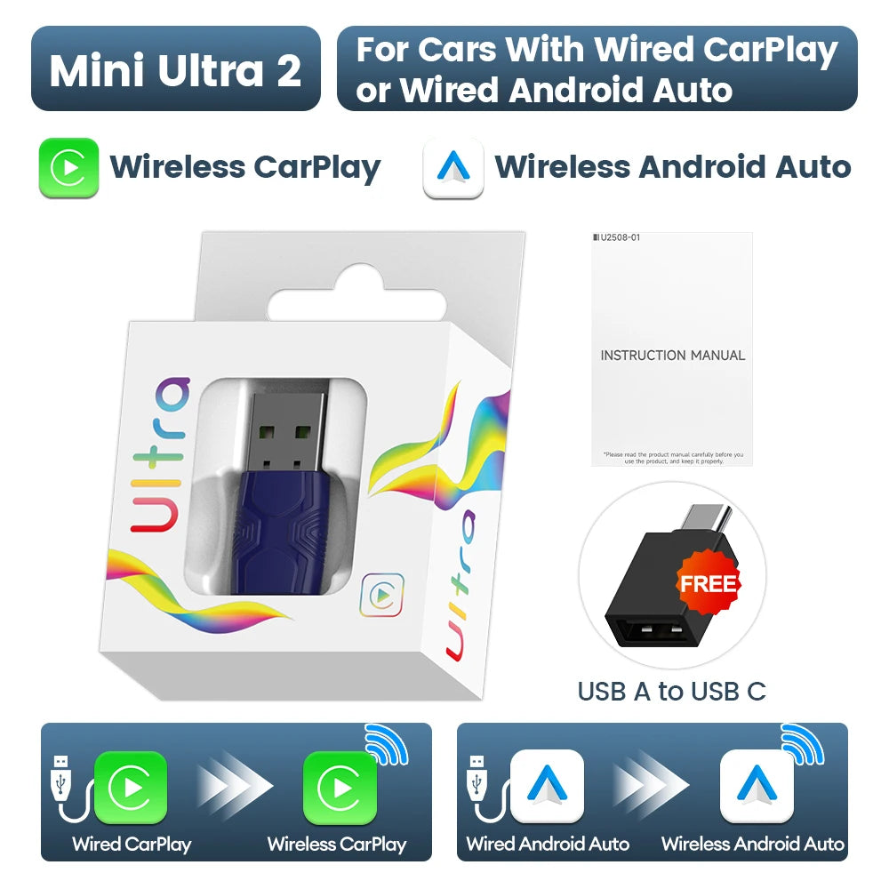 CarlinKit 5.0 Mini Wireless CarPlay & Android Auto Adapter
