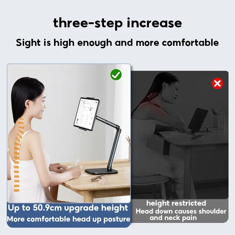 Adjustable Long-Arm Desk Tablet & Phone Stand