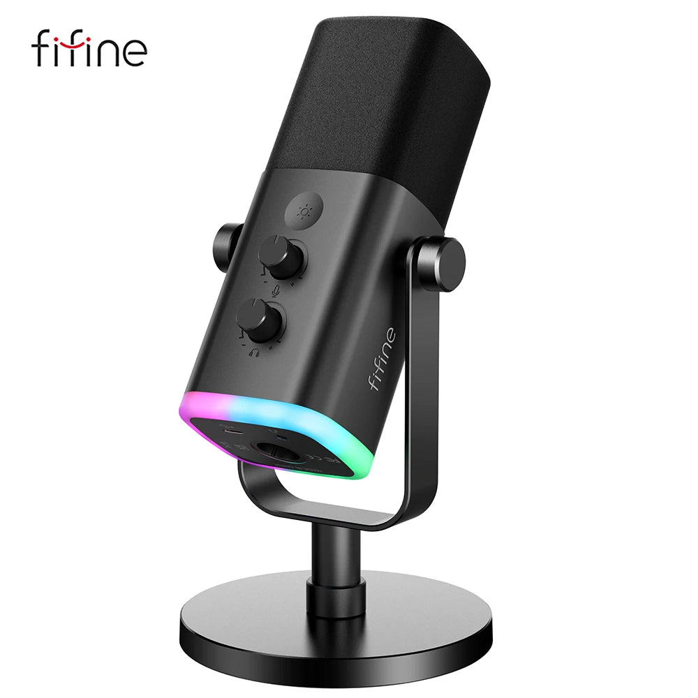 FIFINE AM8 RGB USB/XLR Dynamic Gaming Microphone