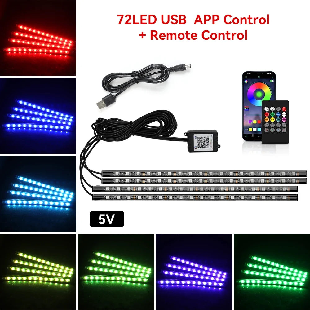 RGB Car Interior Ambient Light Kit
