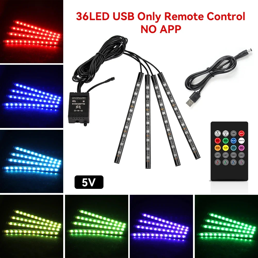 RGB Car Interior Ambient Light Kit