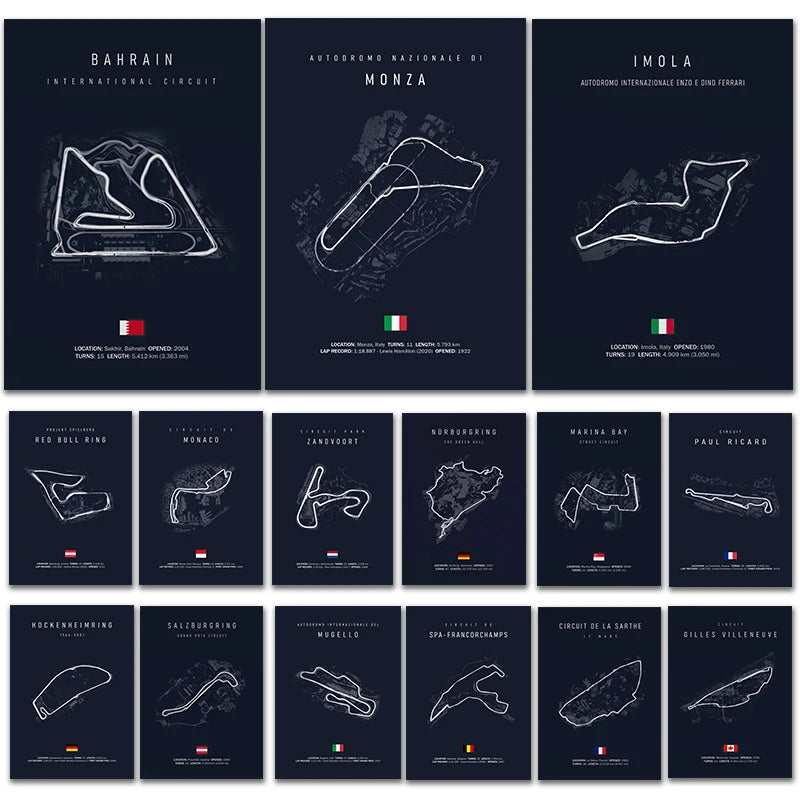 Imola & Monaco Circuit Wall Art Collection