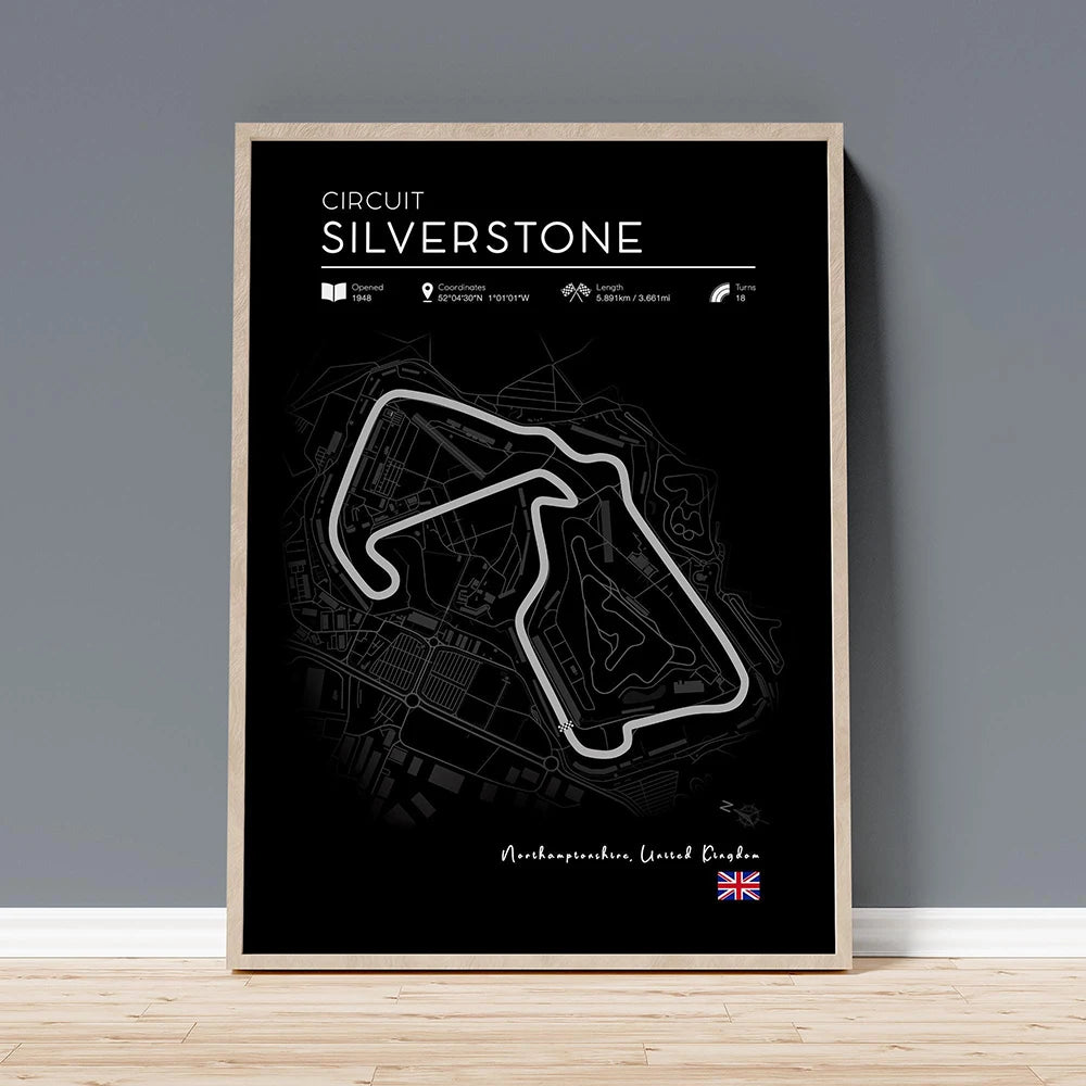 Grand Prix Circuit Poster Collection – Silverstone, Monaco & Monza