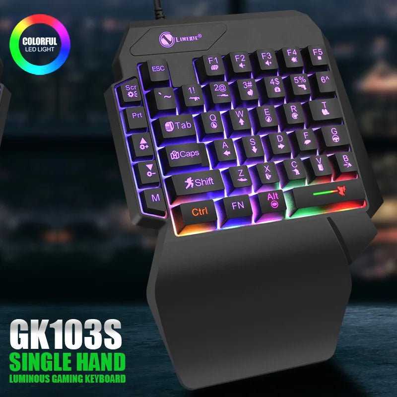 35-Key One-Handed Backlit Gaming Keyboard