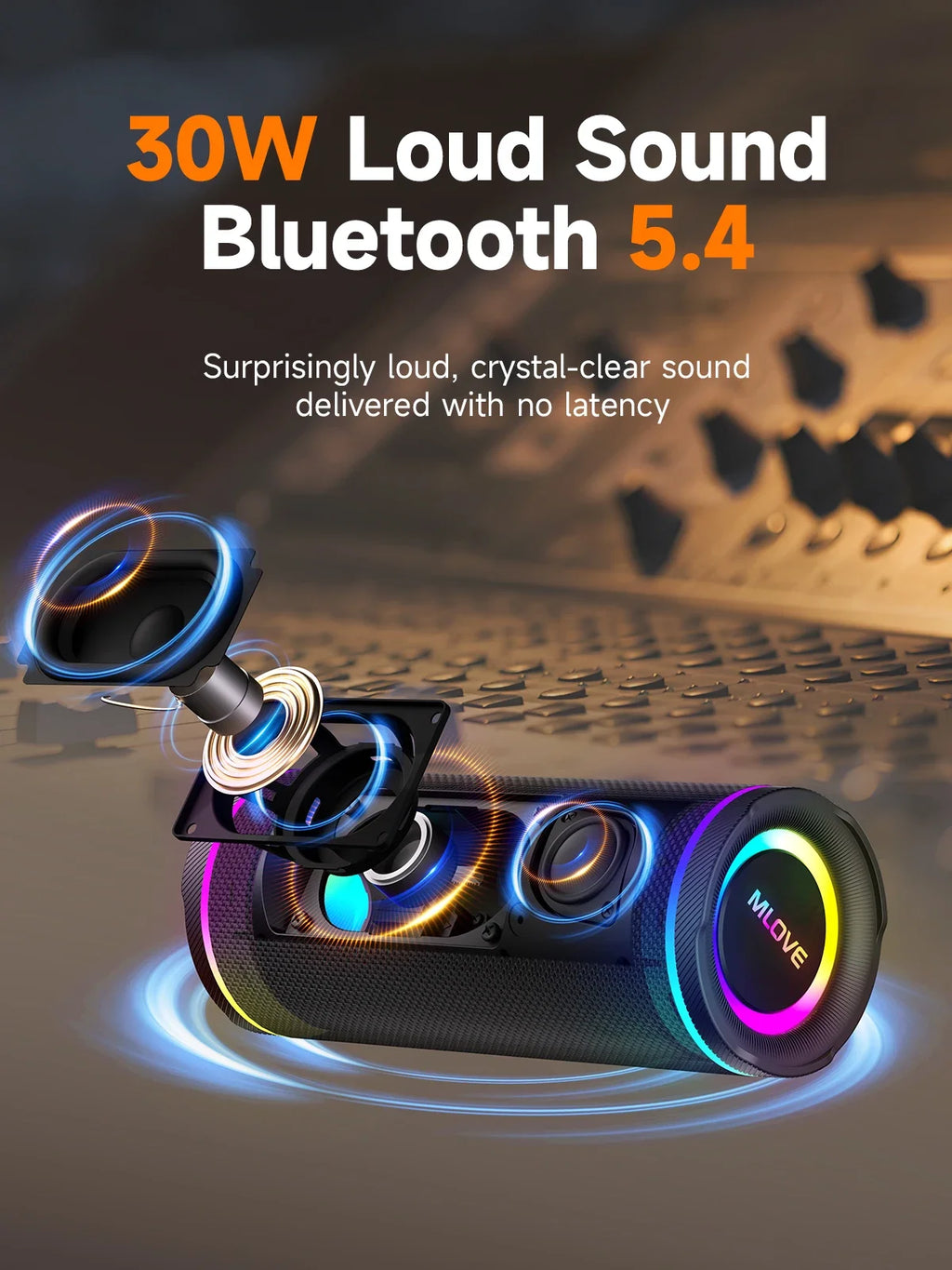 MLOVE E80 RGB Waterproof Bluetooth Speaker