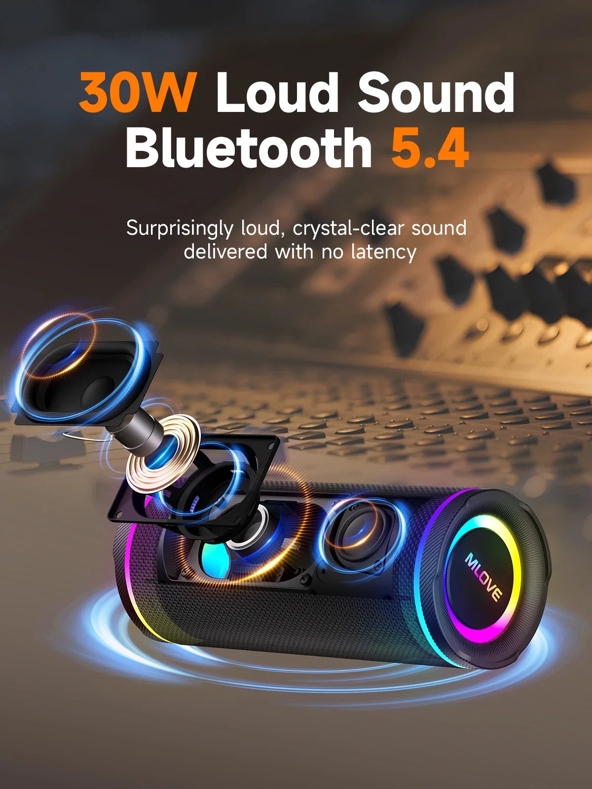 MLOVE E80 RGB Waterproof Bluetooth Speaker
