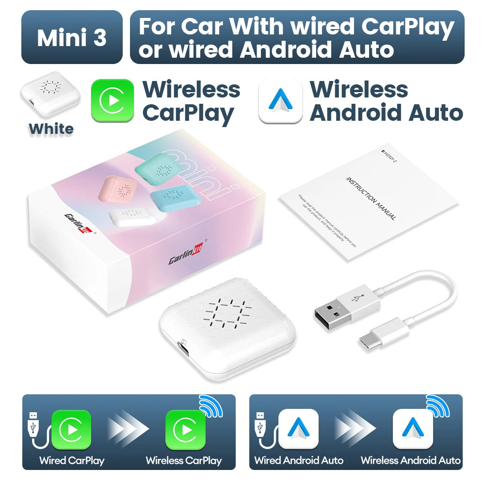 CarlinKit 5.0 Mini Wireless CarPlay & Android Auto Adapter
