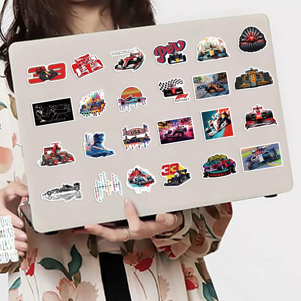 50-Piece Racing Sticker Pack