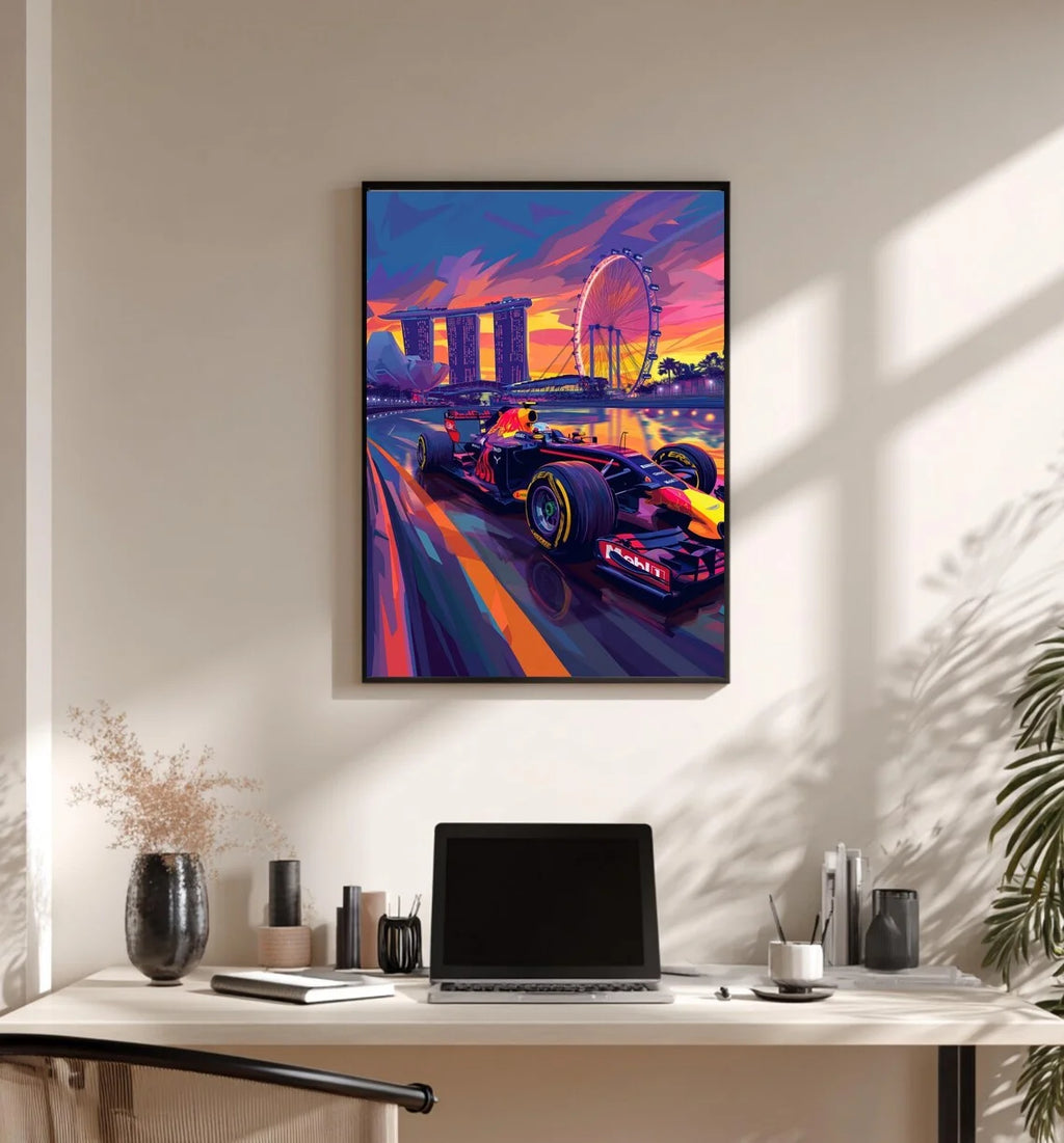 Singapore Night Race Wall Art Print