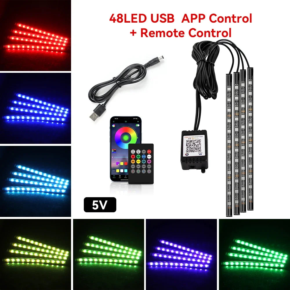 RGB Car Interior Ambient Light Kit