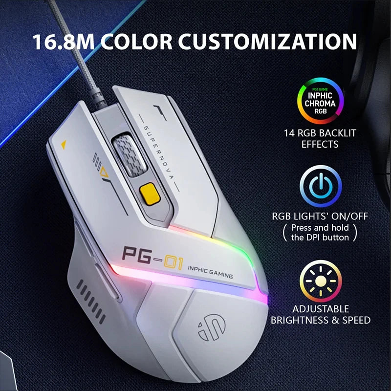 Inphic PG1/PG9 RGB Wired Gaming Mouse
