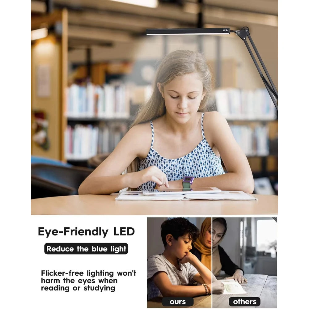 Adjustable LED Desk Lamp with Rocker Arm
